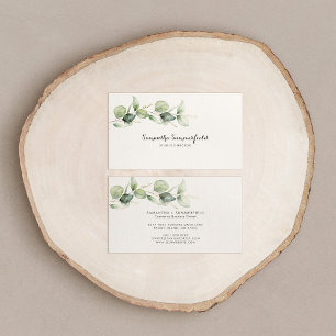 Eucalyptus Minimalistisk Elegant, skript Vattenfär Visitkort