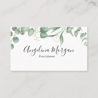 Eucalyptus minimalistiska grönt- och guld-verksamh visitkort