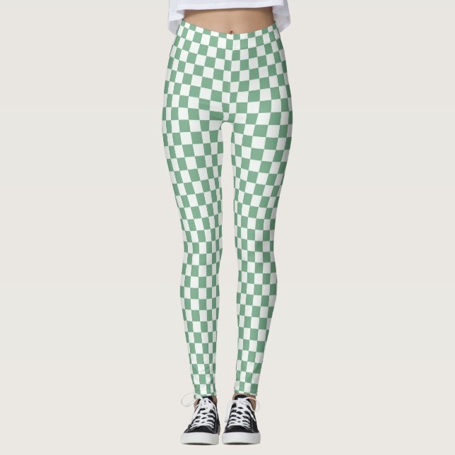 Eucalyptus mist checkerboard pattern leggings (Framsida)