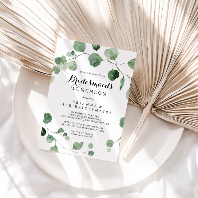 Eucalyptus Modern Bridesmaids Luncheon Shower Inbjudningar (Skapare uppladdad)