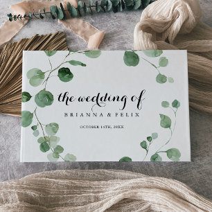 Eucalyptus Modern calligrafi Bröllop Gästböcker