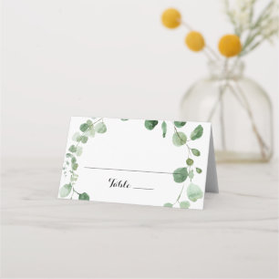 Eucalyptus Modern calligrafi Bröllop-platskort Placeringskort