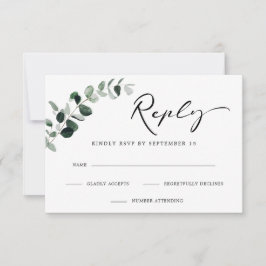 Eucalyptus Modern calligrafi enkel Bröllop OSA Kort