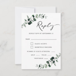 Eucalyptus Modern calligrafi Måltider Bröllop OSA Kort