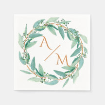 Eucalyptus Modern calligrafi Monogram Bröllop