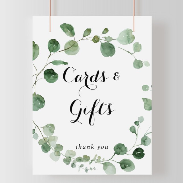 Eucalyptus Modern calligrafkort och presentkort Poster (Skapare uppladdad)