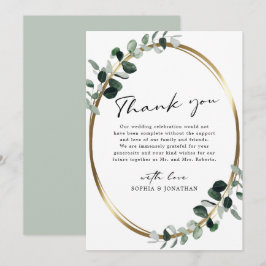 Eucalyptus Modern calligraphy White Sage Bröllop Tack Kort