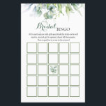 Eucalyptus Möhippa Bingo Game<br><div class="desc">Vinter greenert water color mint grönt eucalyptus möhippa bingo-spel</div>