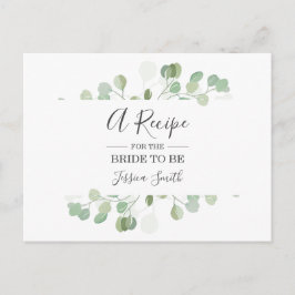 Eucalyptus Möhippa Recipe Card Greenery Boho Vykort