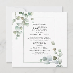 Eucalyptus Möhippa Script Greenery Foliage Inbjudningar