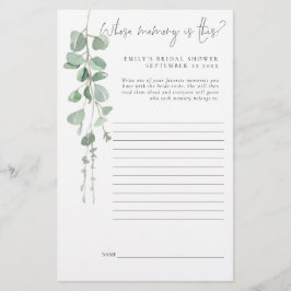 Eucalyptus Möhippa-spel vars minne är detta Brevpapper