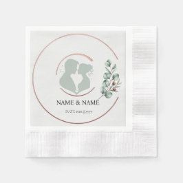 Eucalyptus Monogram Bröllop Napkins (mynta) Pappersservett