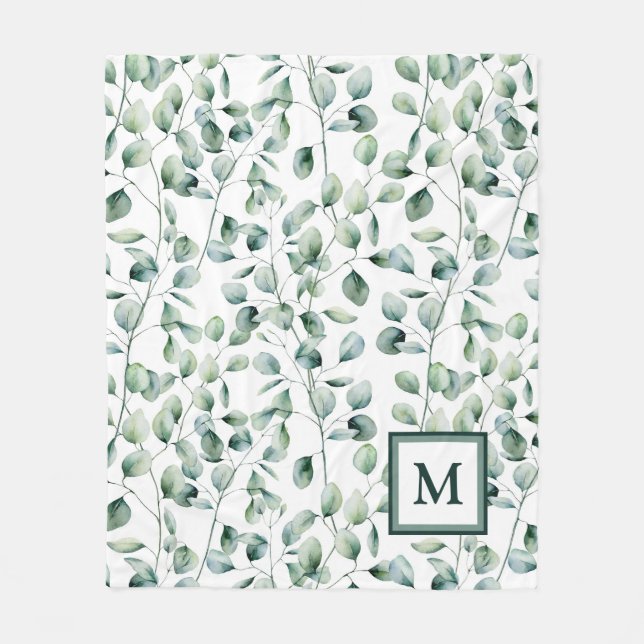 Eucalyptus Mönster Fleecefilt (Framsidan)