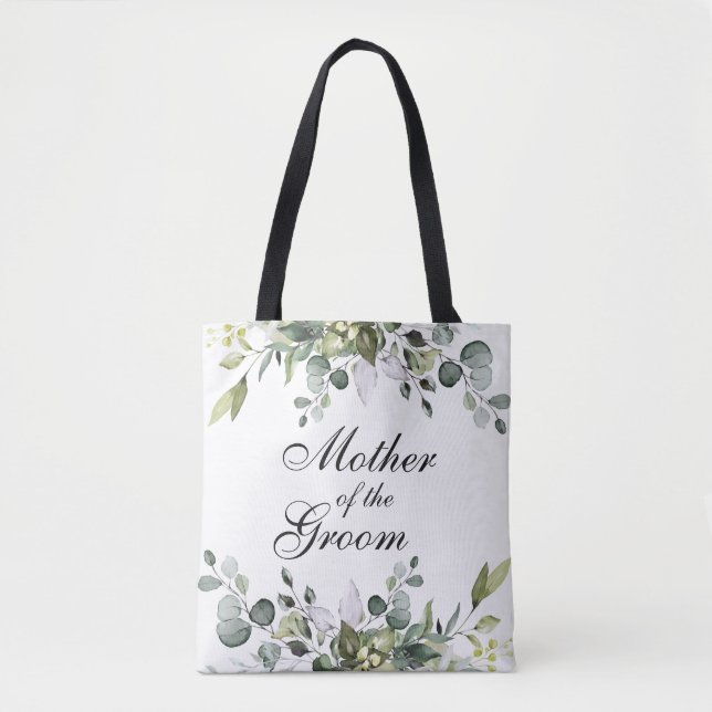 Eucalyptus Mor i Groom Bröllop Tote Bag Tygkasse (Framsida)
