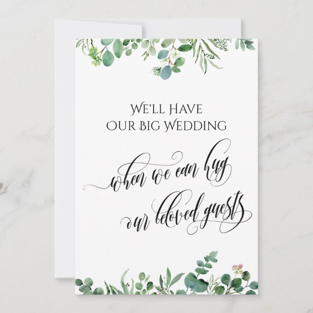 Eucalyptus när vi kan hugga dig uppskjuten Bröllop Inbjudningar (Framsida)