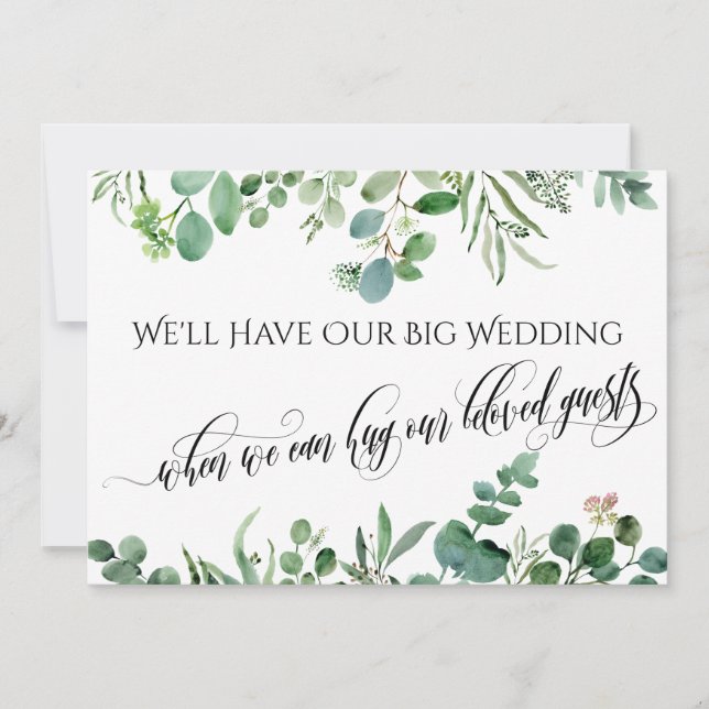Eucalyptus när vi kan hugga dig uppskjuten Bröllop Inbjudningar (Framsida)