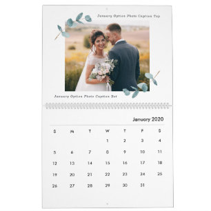 Eucalyptus Newlyged Bröllop Photography Collage Kalender