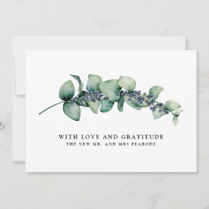 Eucalyptus och Berry Botanical Bröllop Tack Kort
