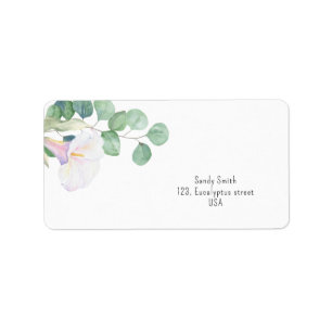 Eucalyptus och calla-blomma - möhippa adressetikett