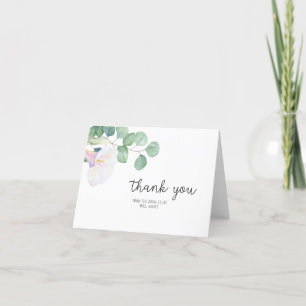 Eucalyptus och calla - tack för Möhippan Kort