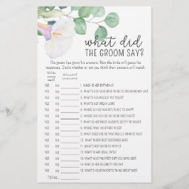 Eucalyptus och calla - Vad sa brudgummen?