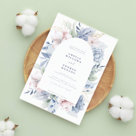 Eucalyptus och Dusty Blue blommigt Blooms Bröllop Inbjudningar