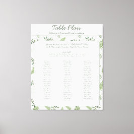 Eucalyptus och fern Bröllop:s sittplan Canvastryck