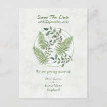 Eucalyptus och Fern Ringar, Spara datumet Bröllop