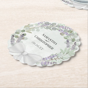 Eucalyptus och lavender Utandning Elegant bröllop Underlägg Papper