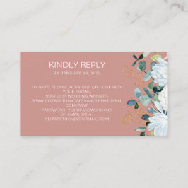 Eucalyptus och vita blommor QR online OSA Tilläggskort