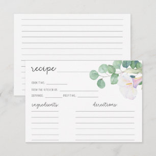 Eucalyptus och white calla - Receptkort