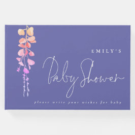 Eucalyptus Önskemål för Baby Shower Lilac Gästböcker