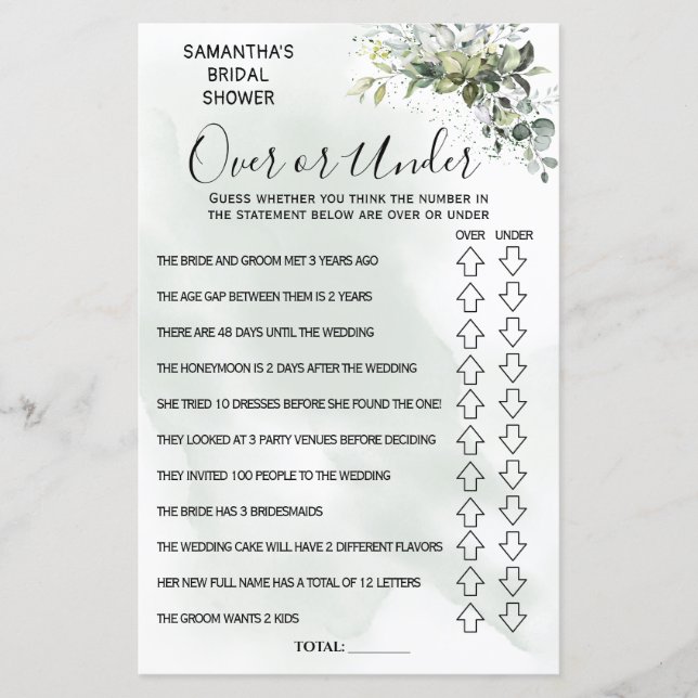 Eucalyptus Över eller under duschingual-spel (Framsida)