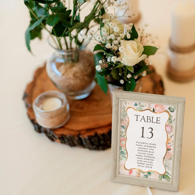 Eucalyptus Pampas Seating Chart Cards For Wedding Bordsnummer (Skapare uppladdad)