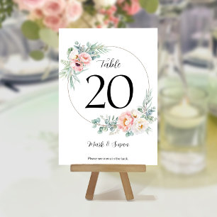 Eucalyptus Peonies Bröllop Bord Card & Menus Program