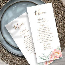 Eucalyptus Peonies Bröllop Menu (Brown) Meny
