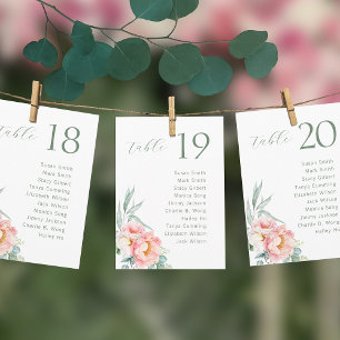 Eucalyptus Peonies Bröllop-platskort Program