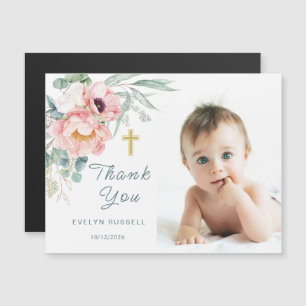 Eucalyptus Peony Baptism Photo Tack Magnetic