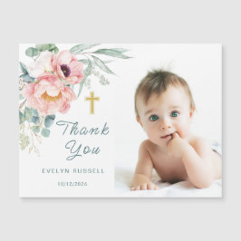 Eucalyptus Peony Baptism Photo Tack Magnetic