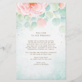 Eucalyptus Peony Blommigt Bröllop Välkomsthälsbok