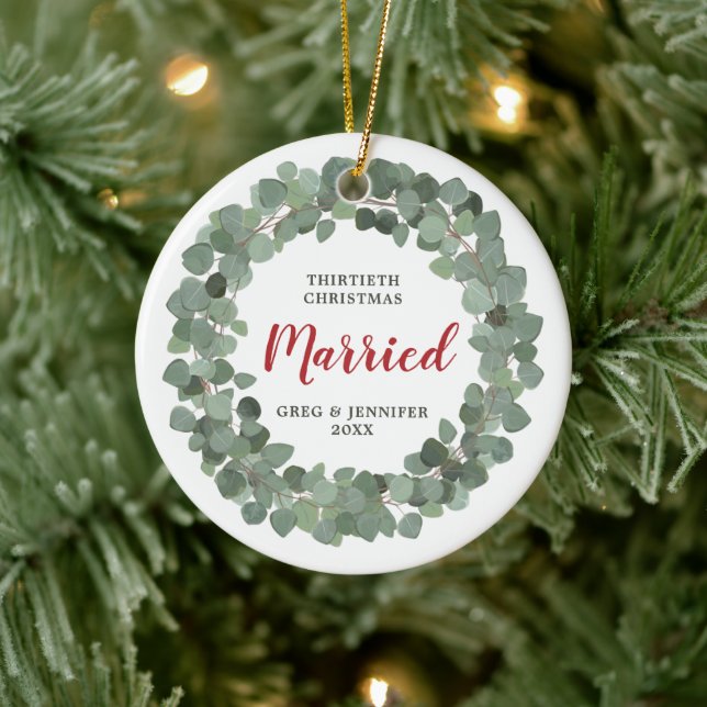 Eucalyptus Personlig 30:e jul Gift Julgransprydnad Keramik (Träd)