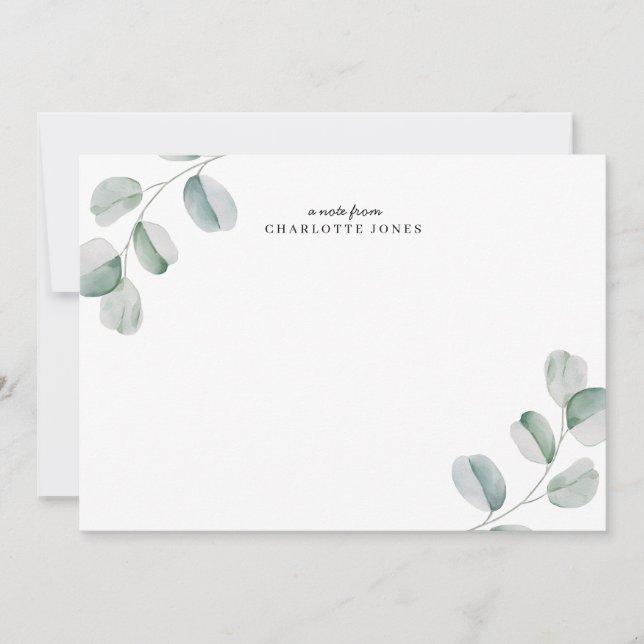 Eucalyptus Personlig Note Card Anteckningskort (Framsida)