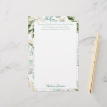 Eucalyptus Personlig Scripture Stationery