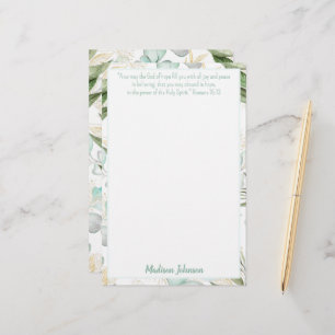 Eucalyptus Personlig Scripture Stationery Brevpapper