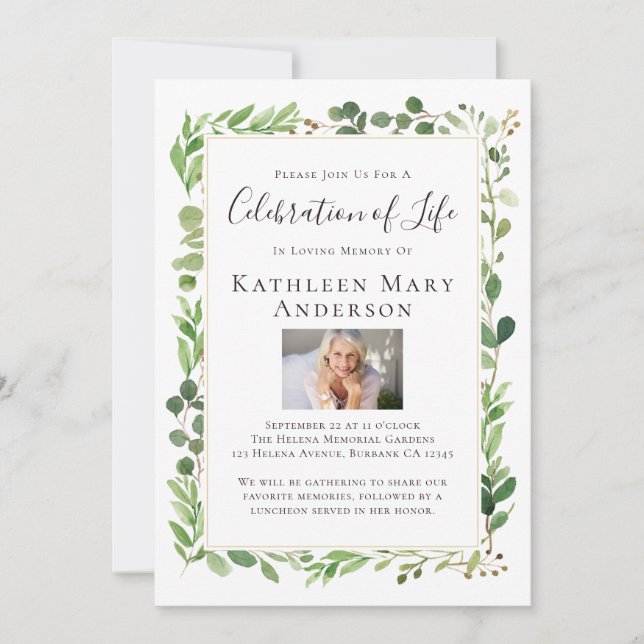 Eucalyptus Photo Firande av livets inbjudan (Framsida)