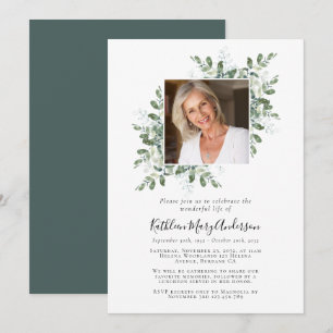 Eucalyptus Photo Firande i Life Memorial Inbjudningar