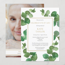Eucalyptus Photo Funeral Firande i Life Inbjudningar