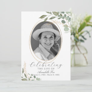 Eucalyptus Photo Funeral Order Program