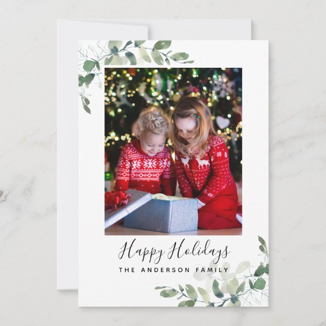 Eucalyptus Photo Glad helg Julkort (Framsida)