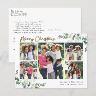 Eucalyptus Photo Gold Foil God jul Helg Vykort